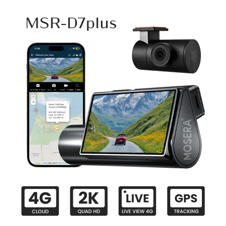 Camere înregistrare DVR trafic - Camera auto fata/spate 4G MOSERA Dashcam D7 Plus