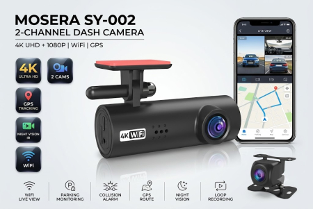 Camere înregistrare DVR trafic - Camera auto fata/spate WIFI MOSERA Dashcam SY002