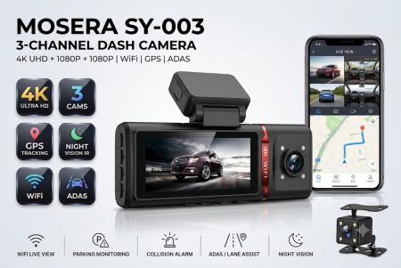 Camere Înregistrare DVR trafic - Camera auto fata/spate WIFI MOSERA Dashcam SY003