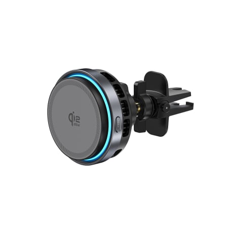 Accesorii multimedia - Suport Auto Magnetic pentru telefon cu Incarcare Wireless, MOSERA™ – Prindere Puternica, Indicator Luminos, Ventilator pentru Racire
