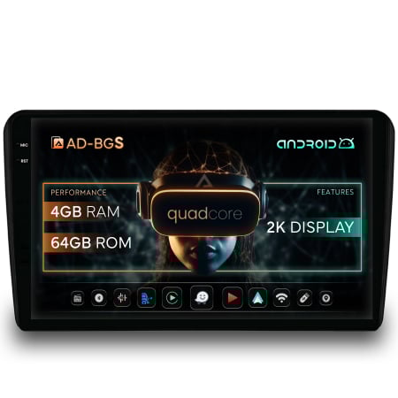 Navigatie 2K Audi A3/ S3/ RS3, Android OS, S-Quadcore / 4GB RAM + 64GB ROM, 9.5 Inch - AD-BGS90042K+AD-BGRKIT424