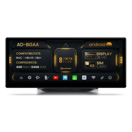 Audi A1 8X 2012-2018 fejegység - Audi A1 8X (2012-2018), RMC / HN+R / HN+ Android fejegység, AA-Octacore, 4GB RAM + 64GB ROM, 12.3 hüvelyk - AD-BGAA12A1464