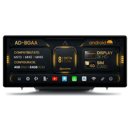 Audi A3 8V 2013-2018 fejegység - Audi A3 8V (2013-2018), MSTD / MHI2 / MHIG Android fejegység, AA-Octacore, 4GB RAM + 64GB ROM, 12.3 hüvelyk - AD-BGAA12A3464