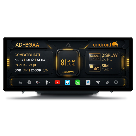 Audi A3 8V 2013-2018 fejegység - Audi A3 8V (2013-2018), MSTD / MHI2 / MHIG Android fejegység, AA-Octacore, 8GB RAM + 256GB ROM, 12.3 hüvelyk - AD-BGAA12A38256