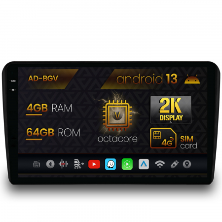 A3 8P 2003-2013 - Navigatie 2K Android 13 Audi A3/ S3/ RS3 4GB | AutoDrop.ro