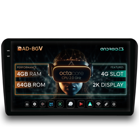 A3 8P 2003-2013 - Navigatie 2K Android 13 Audi A3/ S3/ RS3 4GB | AutoDrop.ro
