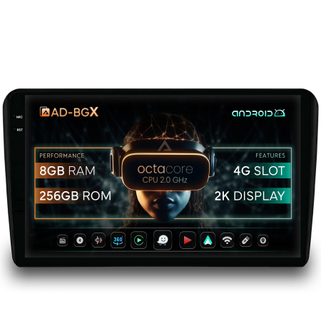 A3 8P 2003-2013 - Navigatie 2K Android 13 Audi A3/ S3/ RS3 8GB | AutoDrop.ro