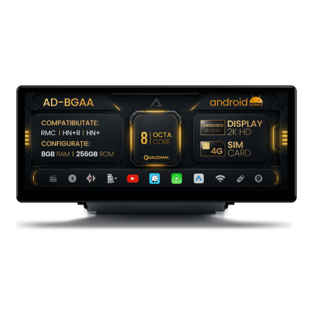 Audi Q3 2011-2018 fejegység - Audi Q3 8U (2013-2018), RMC / HN+R / HN+ Android fejegység, AA-Octacore, 8GB RAM + 256GB ROM, 12.3 hüvelyk - AD-BGAA12Q38256