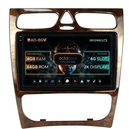 C Class W203 2000-2004 - Navigatie Android 2K Benz C Class (W203) (2002-2004), 4+64GB | AutoDrop.ro