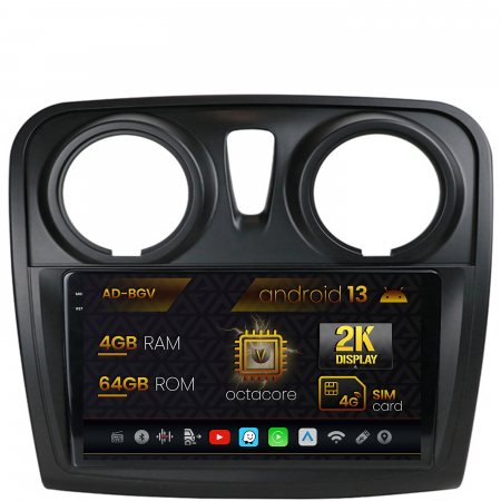 Logan 2012-2020 - Navigatie Android 13 2K Dacia 9" 4+64GB | AutoDrop.ro