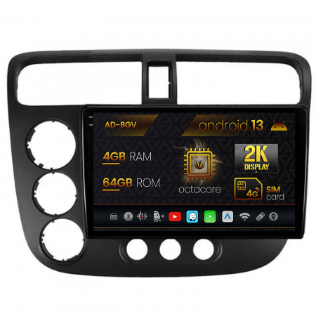 Civic 1998-2005 - Navigatie Android 13 2K Honda Civic 4+64GB | AutoDrop.ro