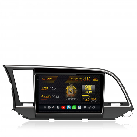 Elantra 2015-2018 - Navigatie Android 13 2K Hyundai Elantra 4GB | AutoDrop.ro
