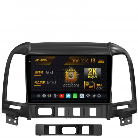 Santa Fe II 2006-2012 - Navigatie Android 13 2K Hyundai Santa FE 4GB | AutoDrop.ro
