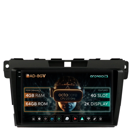 CX-7 2007-2012 - Navigatie 2K Android 13 Mazda CX-7 9" 4+64GB | AutoDrop.ro