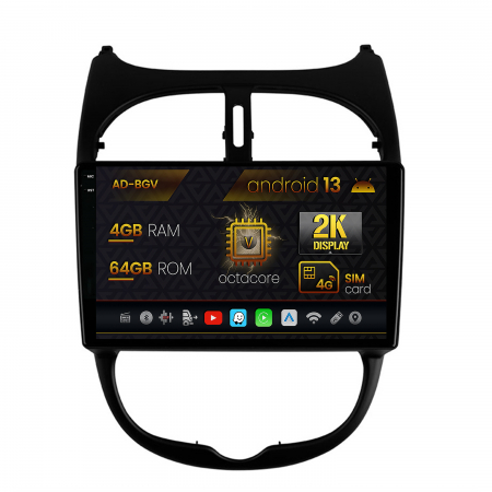 206 (1998-2012) - Navigatie Android 13 2K Peugeot 206 4+64GB | AutoDrop.ro