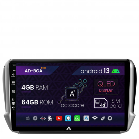 208 (2012-2019) - Navigatie Android Peugeot 208/2008 4GB | AutoDrop.ro