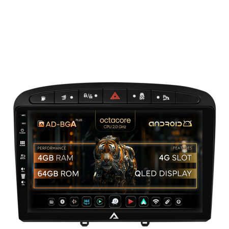 308 (2008-2013) - Navigatie  Android 13 Peugeot 308/408 4+64GB | AutoDrop.ro
