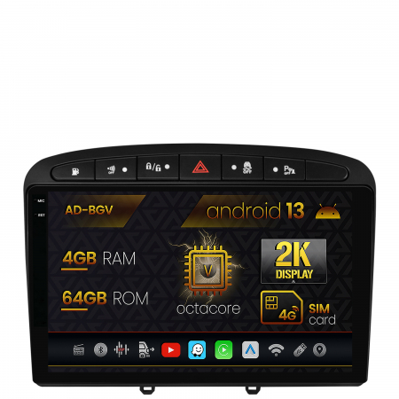 408 (2008-2013) - Navigatie Android 2K 13 Peugeot 308/408 4GB | AutoDrop.ro