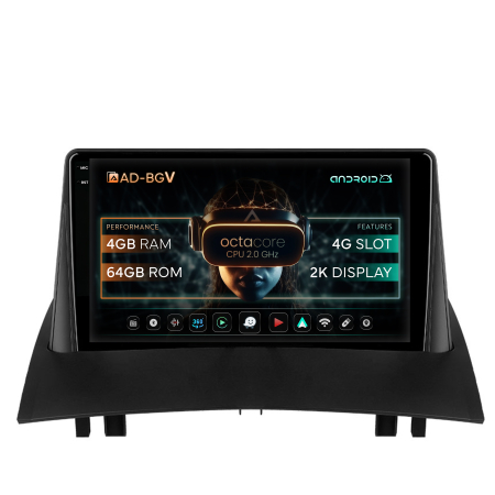 Megane II 2003-2009 - Navigatie 2K Android  Renault Megane 2 4GB 9" | AutoDrop.ro
