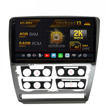 Octavia II NFL 2005-2008 - Navigatie Android 13 2K Skoda Octavia 2 4GB | AutoDrop.ro