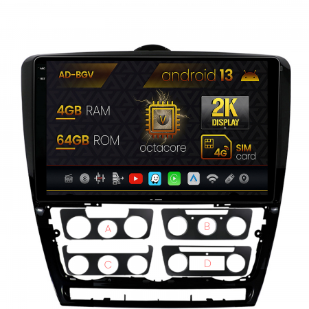 Octavia II NFL 2005-2008 - Navigatie Android 13 2K Skoda Octavia 2 4GB | AutoDrop.ro