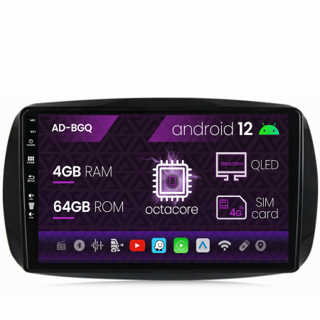 Carplay SMART Fortwo 2016-Prezent 4+64GB AD-BGQ | AutoDrop [1]