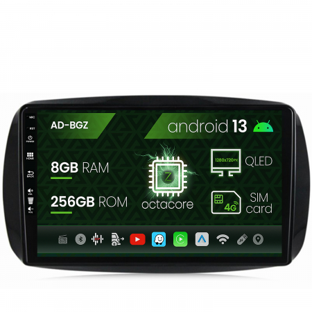 Smart FORTWO 2016 ->> - Carplay SMART Fortwo 2016-Prezent 8+256GB AD-BGZ | AutoDrop