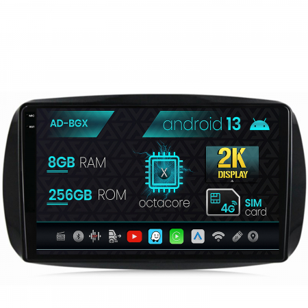 Smart FORTWO 2016 ->> - Carplay SMART Fortwo 2016-Prezent 8+256GB AD-BGX | AutoDrop