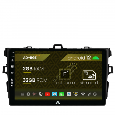 Corolla 2007-2012 - Carplay Android 12 Toyota Corolla 2gb | AutoDrop.ro
