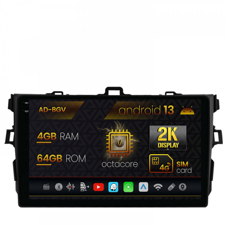 Corolla 2007-2012 - Navigatie 2K Android 13 Toyota Corolla 4+64GB | AutoDrop.ro