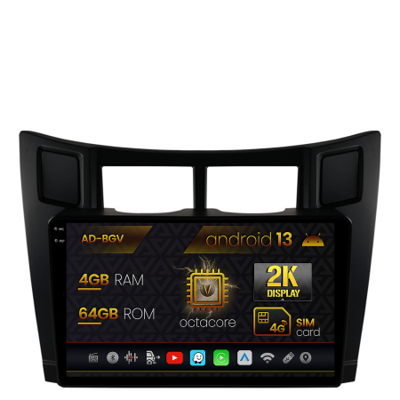 Yaris 2005-2011 - Navigatie 2K Android 13 Toyota Yaris 4+64GB | AutoDrop.ro