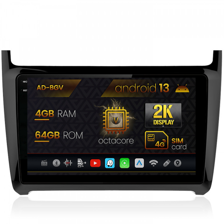 Polo 5 MK5 2012-2018 - Navigatie Android 13 2K Volkswagen Polo 4+64GB | AutoDrop.ro