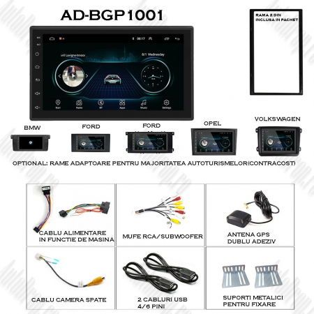 Navigatie Auto All-in-One 2DIN, Android 9.1 - AD-BGP1001 [2]