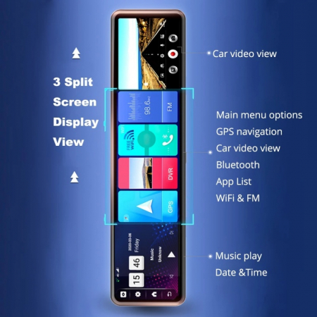Oglinda STAR Z70 Pro, 4G, IPS 12", Spreadtrum SL8541E QuadCore, 4GB RAM, 32GB ROM, Android 8.1, GPS, ADAS, Wifi, Bluetooth [3]