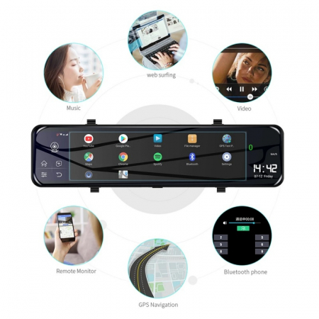 Oglinda STAR Z70 Pro, 4G, IPS 12", Spreadtrum SL8541E QuadCore, 4GB RAM, 32GB ROM, Android 8.1, GPS, ADAS, Wifi, Bluetooth [2]