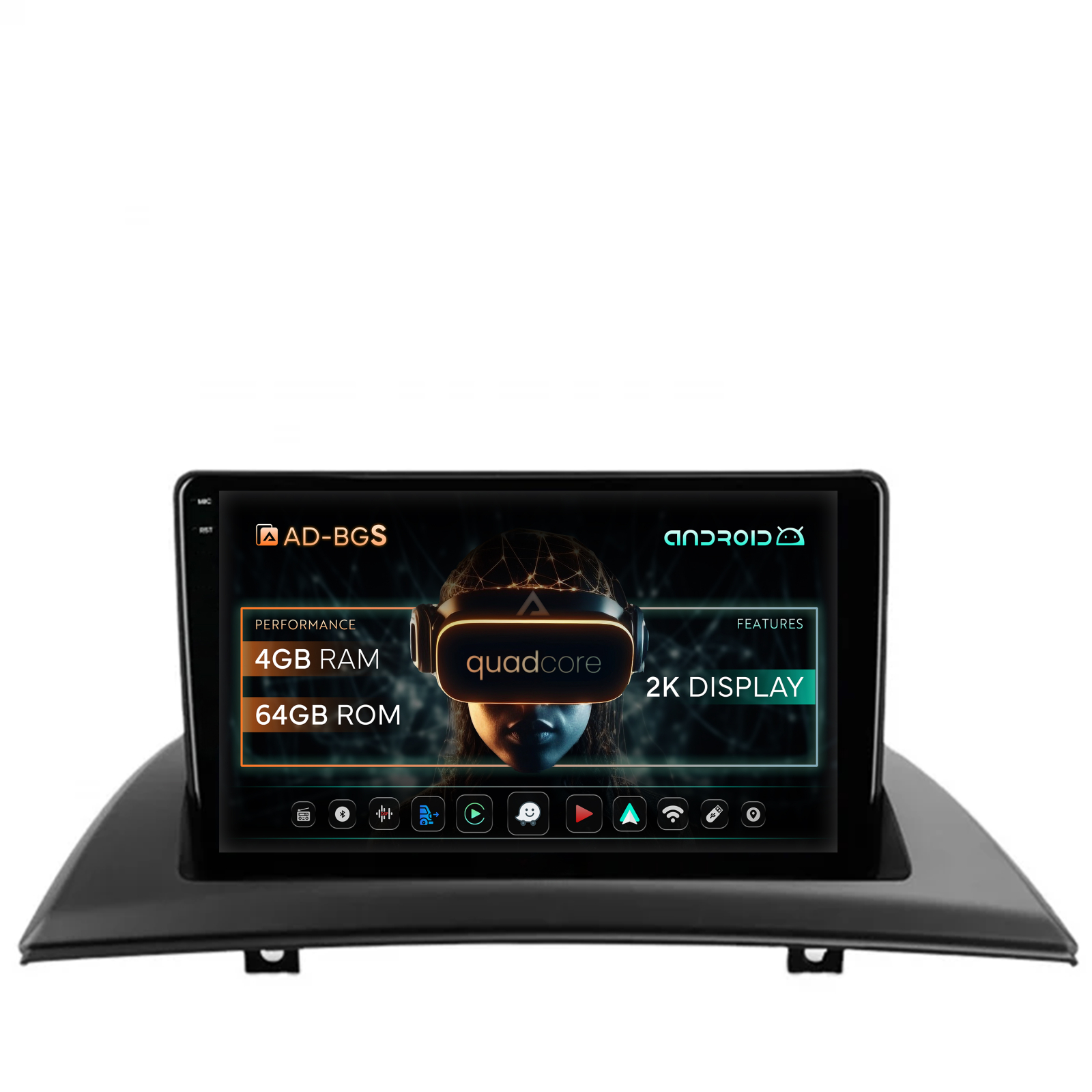 Navigatie 2K BMW X3 E83 (2003-2010), Android OS, S-Quadcore   4GB RAM + 64GB ROM, 9.5 Inch - AD-BGS90042K+AD-BGRKIT395