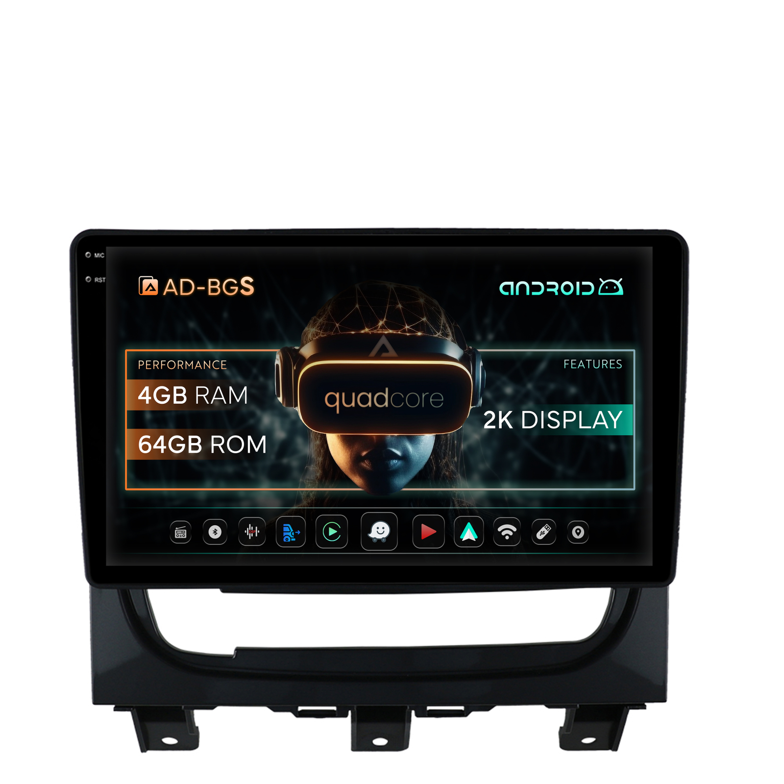 Navigatie 2K Fiat Strada   Idea (2011-2016), Android OS, S-Quadcore   4GB RAM + 64GB ROM, 9.5 Inch - AD-BGS90042K+AD-BGRKIT350