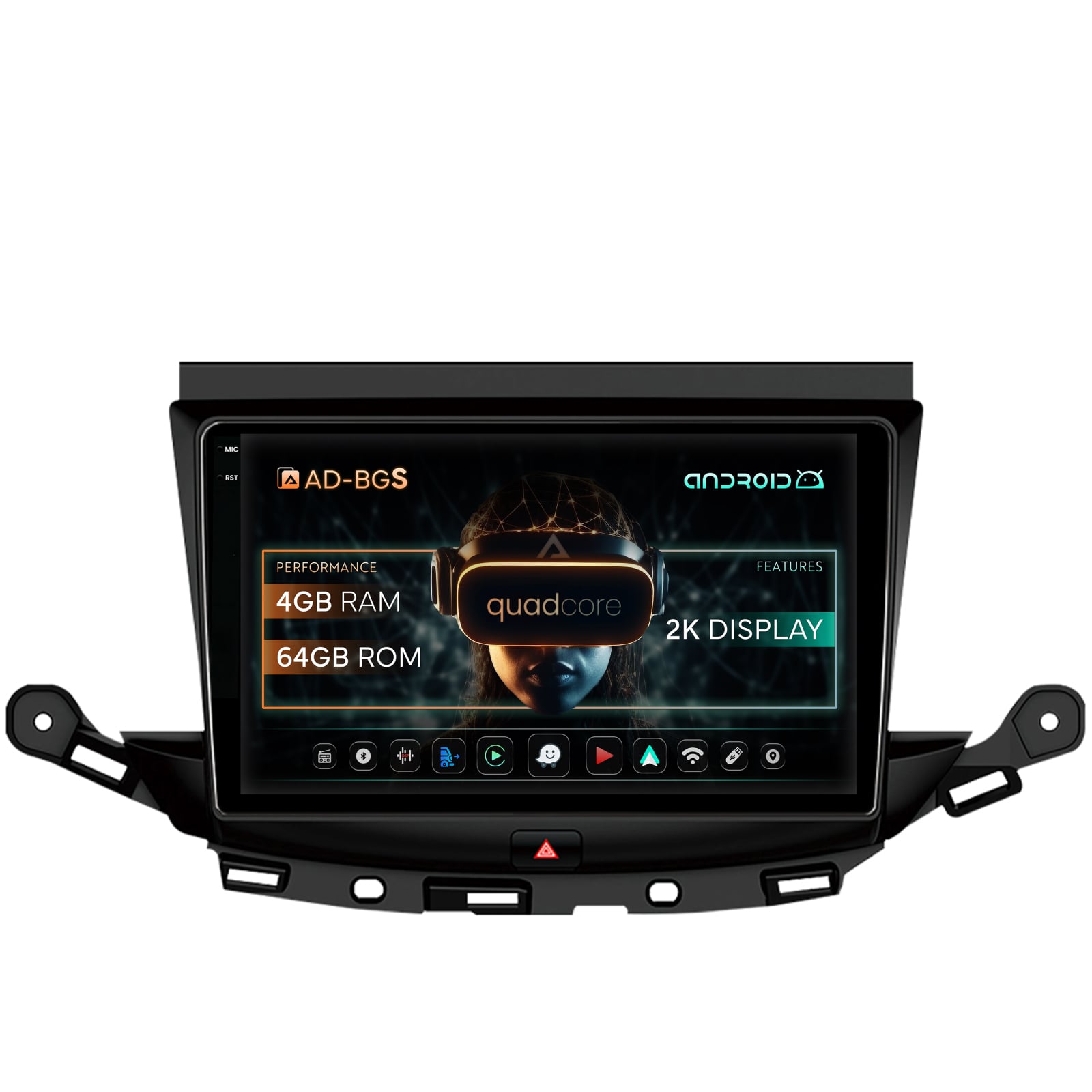 Navigatie 2K Opel Astra K, Android OS, S-Quadcore   4GB RAM + 64GB ROM, 9.5 Inch - AD-BGS90042K+AD-BGRKIT251