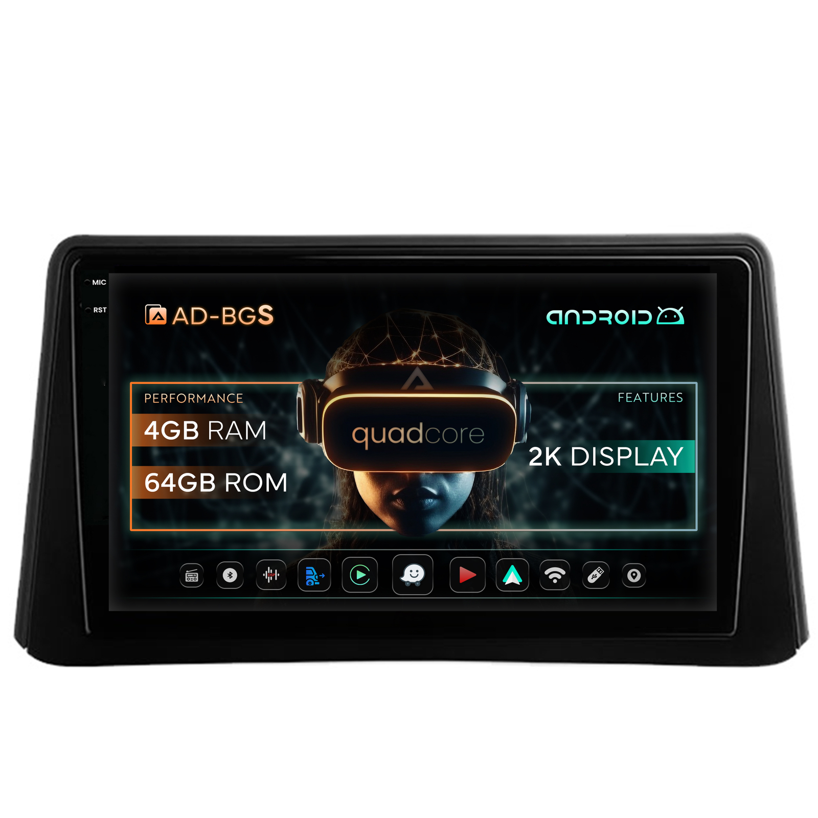 Navigatie 2K Opel Mokka (2012-2016), Android, S-Quadcore   4GB RAM + 64GB ROM, 9.5 Inch - AD-BGS90042K+AD-BGRKIT390