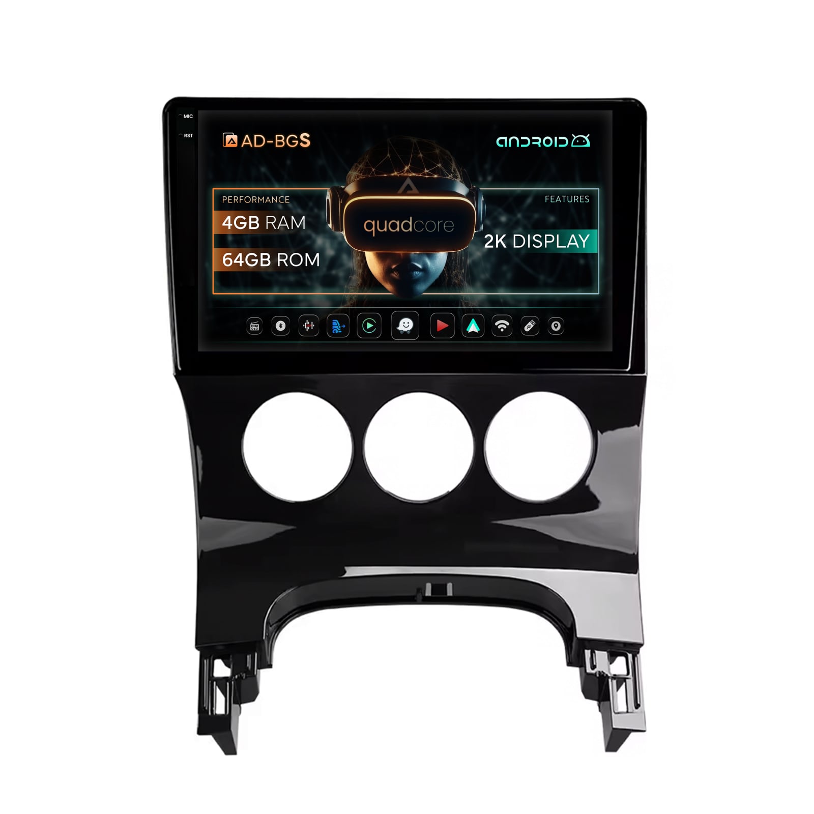 Navigatie 2K Peugeot 3008 5008, Android OS, S-Quadcore   4GB RAM + 64GB ROM, 9.5 Inch - AD-BGS90042K+AD-BGRKIT260