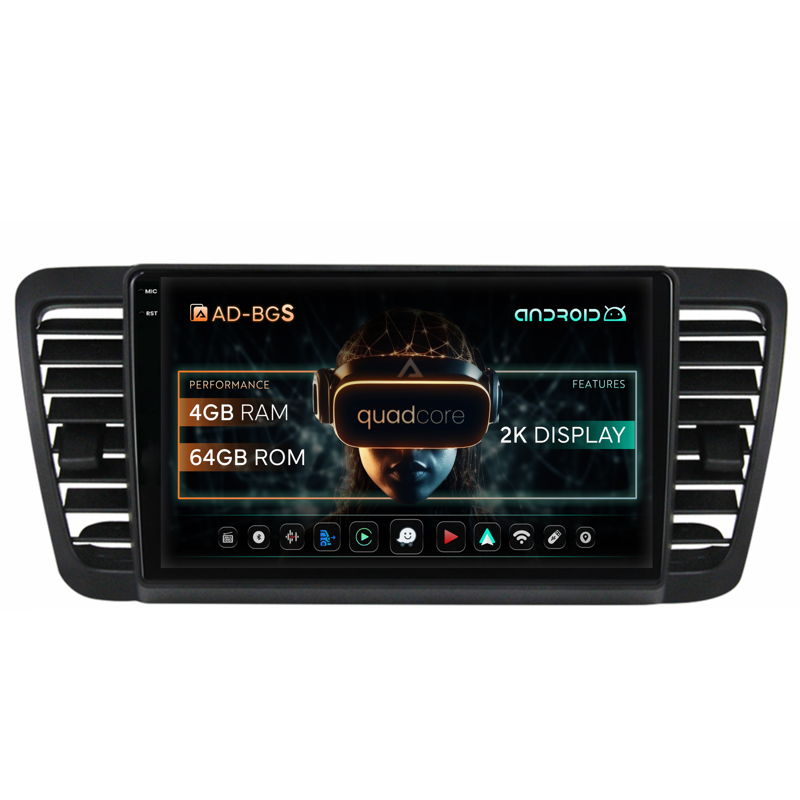 Navigatie 2K Subaru Legacy / Outback (2015-2018), Android, S-Quadcore / 4GB RAM + 64GB ROM, 9.5 Inch - AD-BGS90042K+AD-B