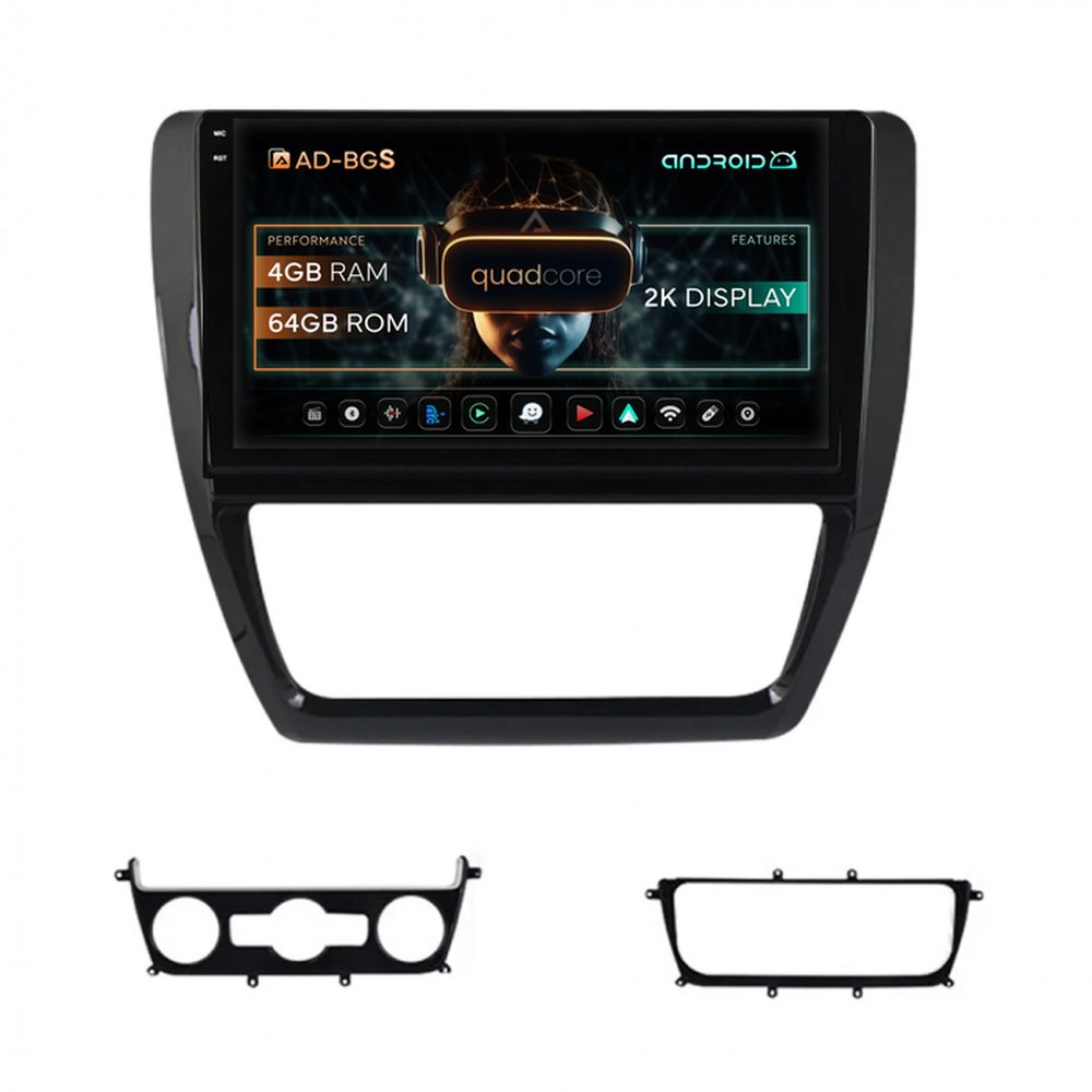 Navigatie 2K Volkswagen Jetta (2005-2018), Android, S-Quadcore / 4GB RAM + 64GB ROM, 10.36 Inch - AD-BGS100042K+AD-BGRKIT002