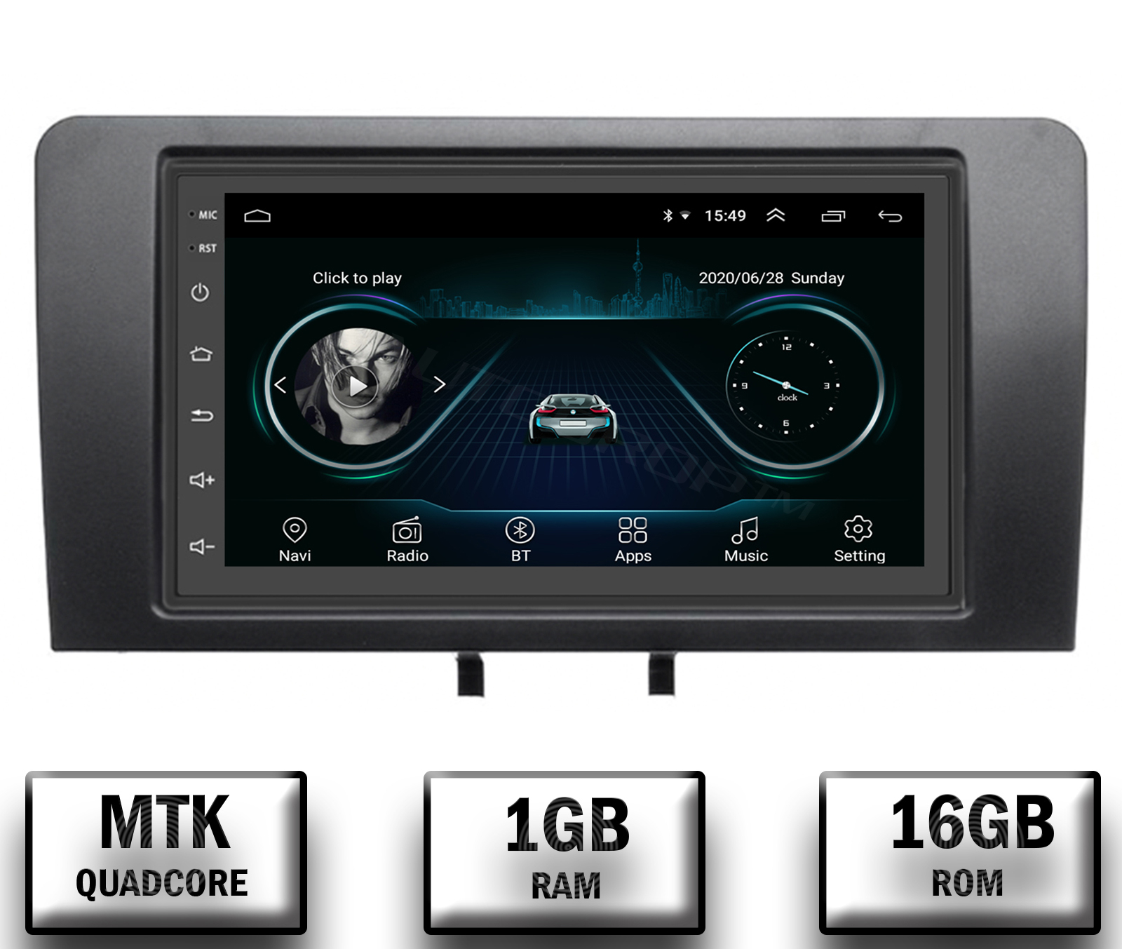 Navigatie Audi A3  S3  RS3, Android, P-Quadcore   1GB RAM + 16 ROM, 7 Inch - AD-BGP1001+AD-BGRAU0112DIN