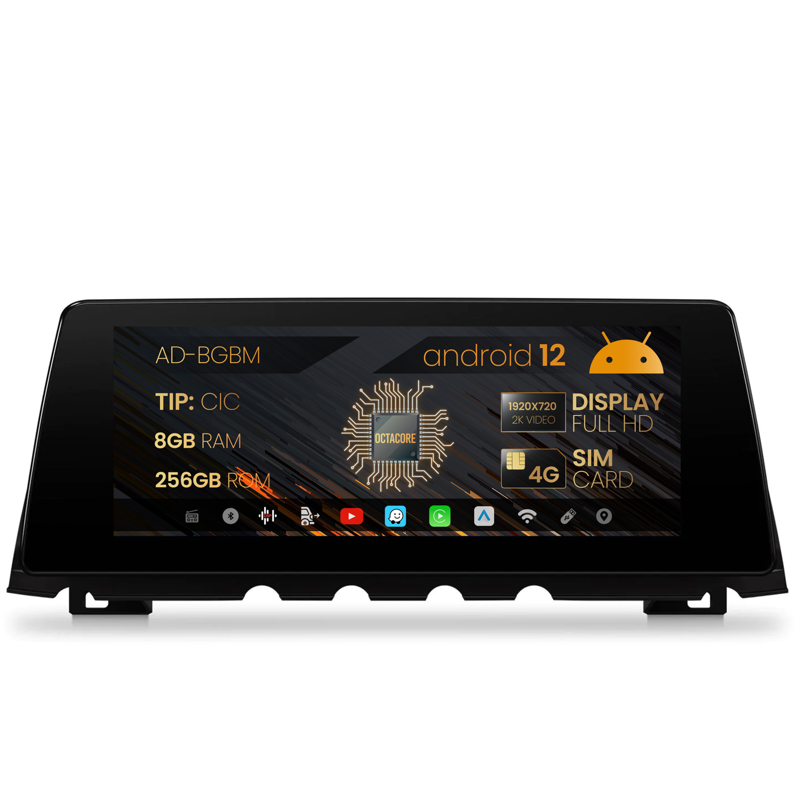 Navigatie BMW Seria 7 F01 F02 (2009-2012), Varianta CIC, Android 13, BM-Octacore   8GB RAM + 256GB ROM, 10.25   Inch - AD-BGBM10008CI+AD-BGRKITBM014