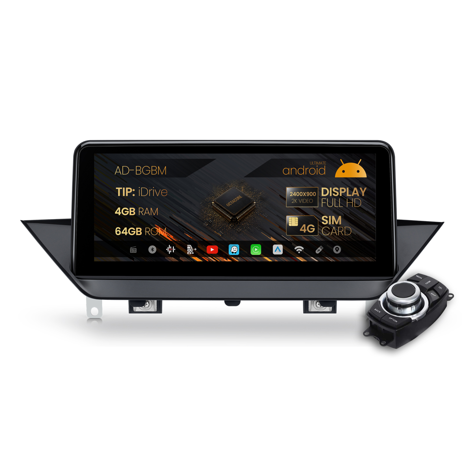 Navigatie BMW X1 E84 (2009-2015), Varianta iDrive, Android, BM-Octacore   4GB RAM + 64GB ROM, 10.25   Inch - AD-BGBM10254ICI+AD-BGRKITBMI109