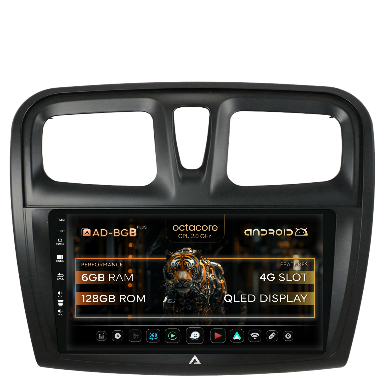 Navigatie Dacia Logan   Sandero, Android, B-Octacore   6GB RAM + 128GB ROM, 9 Inch - AD-BGB9006+AD-BGRKIT375