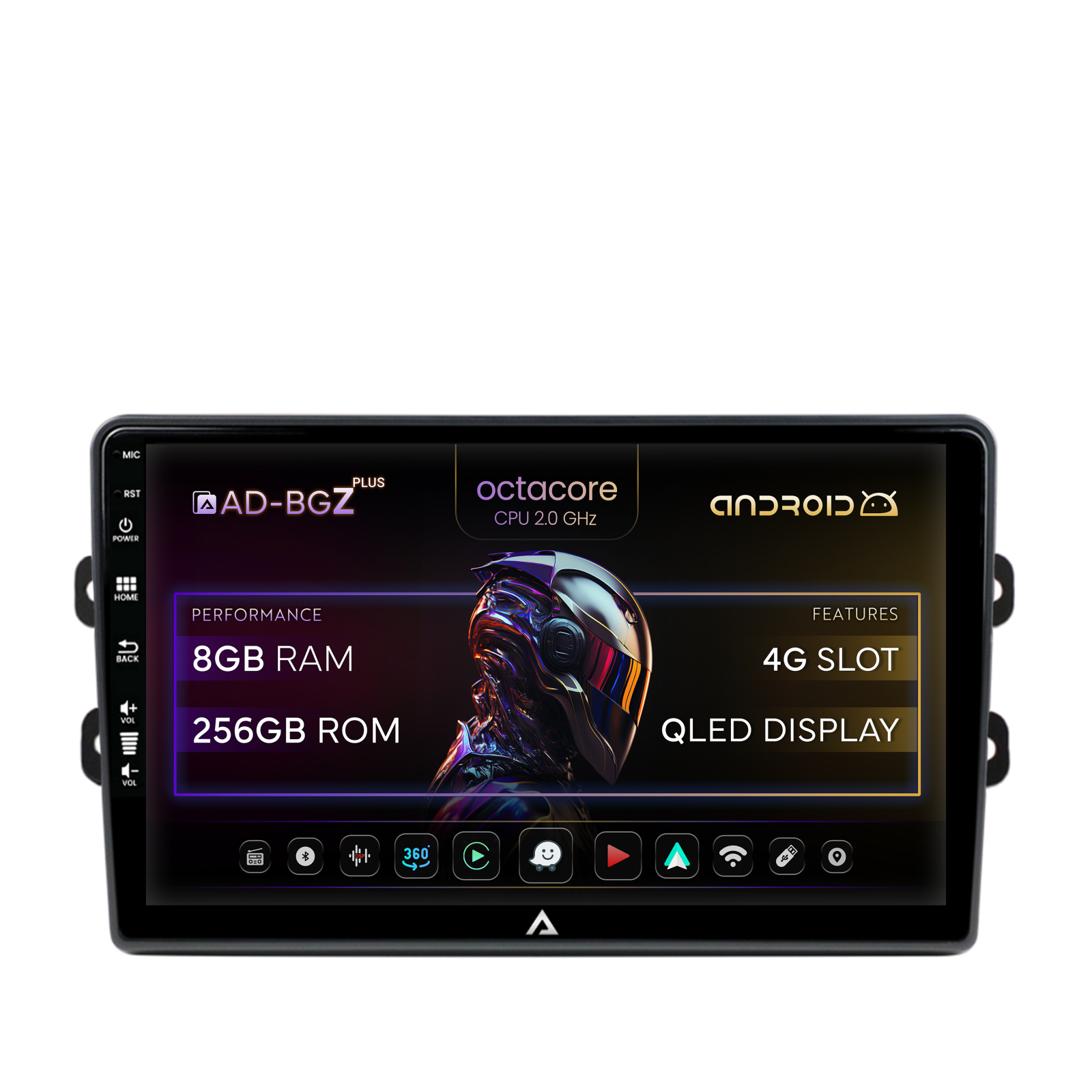 Navigatie Dacia Renault, Android 13, Z-octacore   8GB RAM + 256GB ROM, 9 Inch AD-BGZ9008+AD-BGRKIT383