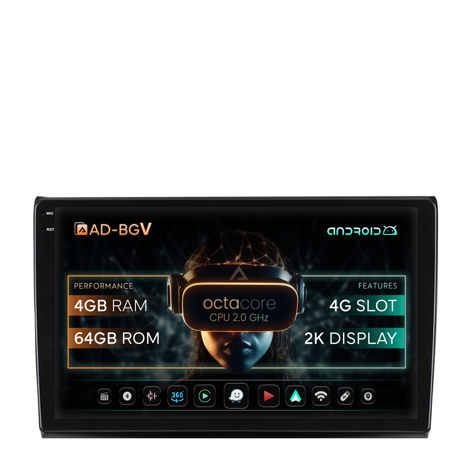 Navigatie Fiat Bravo (2006-2014), Android 13, V-Octacore   4GB RAM + 64GB ROM, 9.5 Inch - AD-BGV9004+AD-BGRKIT356