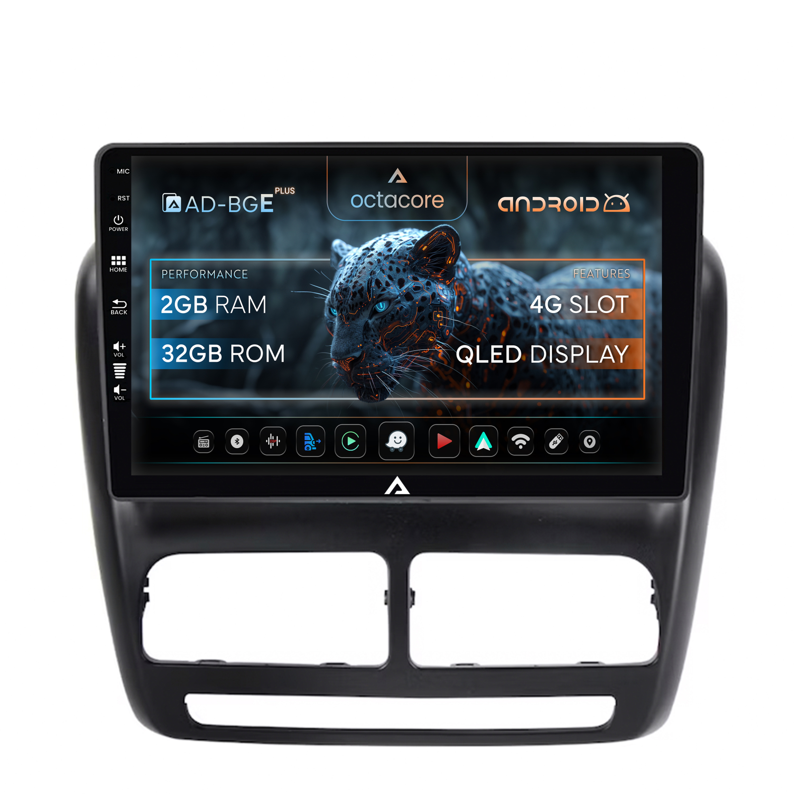 Navigatie Fiat Doblo (2010-2015), Android 12, E-Octacore   2GB RAM + 32GB ROM, 10.1 Inch - AD-BGE10002+AD-BGRKIT358