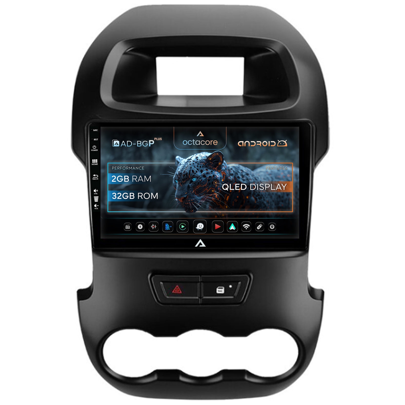 Navigatie Ford Ranger (2011-2015), Android 12, P-Octacore   2GB RAM + 32GB ROM, 9 Inch - AD-BGP9002+AD-BGRKIT135B